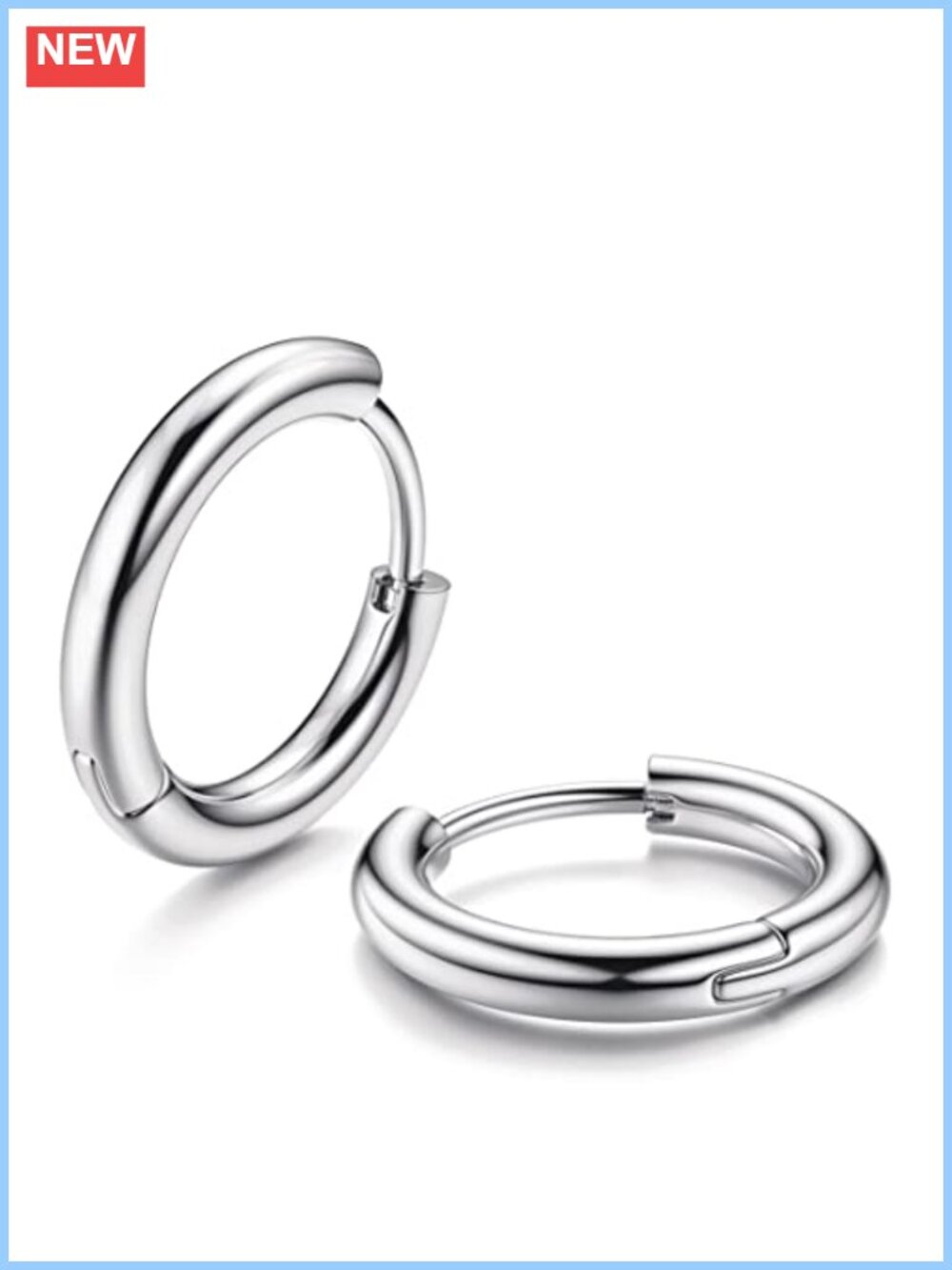 Titanium Hoop Earrings Implant Grade Hypoallergenic Hinged Sleeper Cartilage